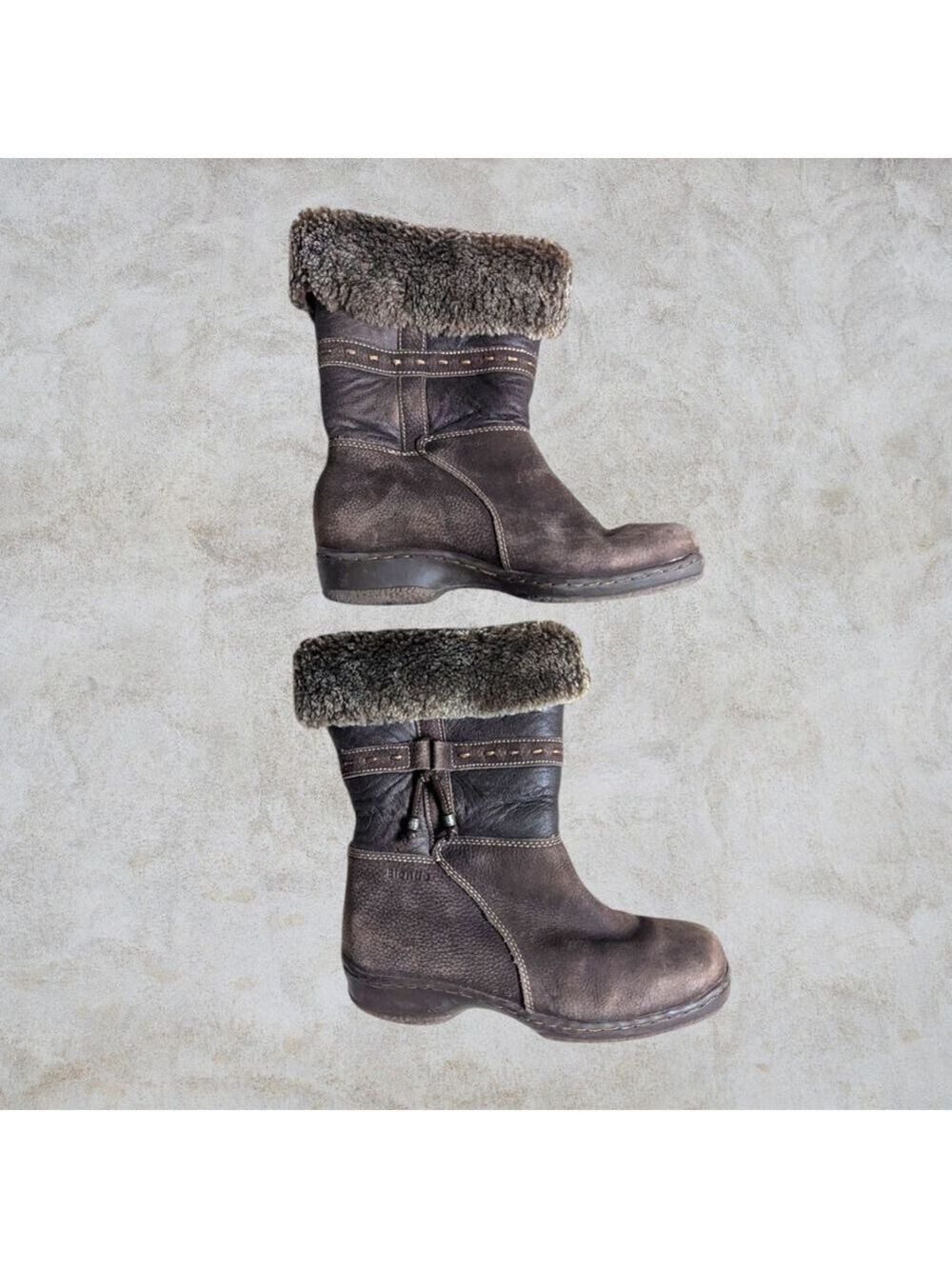 Blondo Women's Masym Real Leather Shearling Winter Rain Boots Brown 7.5 Western